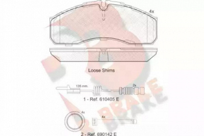 R BRAKE rb1499203 -  Комплект тормозных колодок, дисковый тормоз
